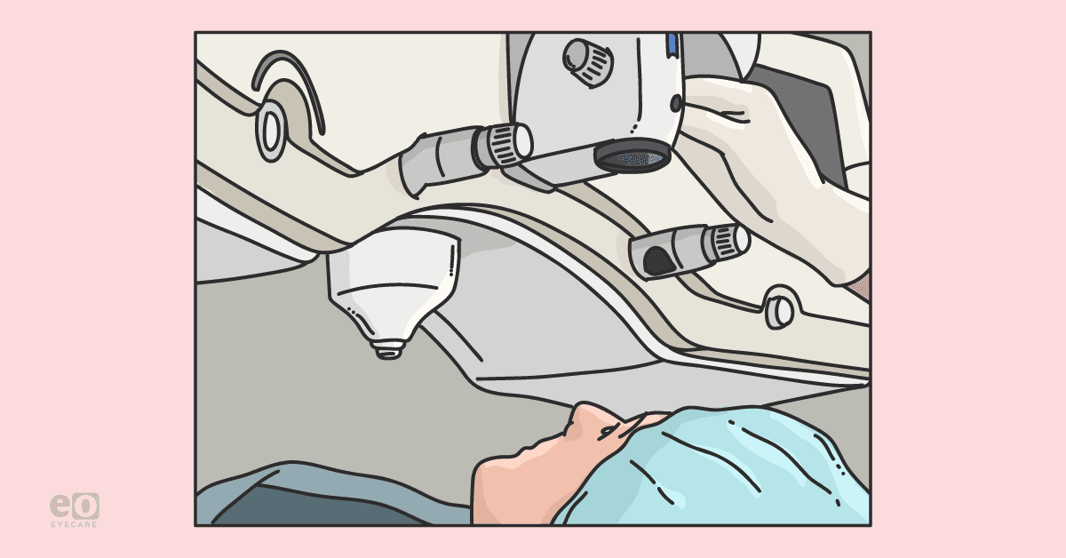 Image of a patient undergoing small incision lenticule extraction (SMILE) with the ZEISS VISUMAX.