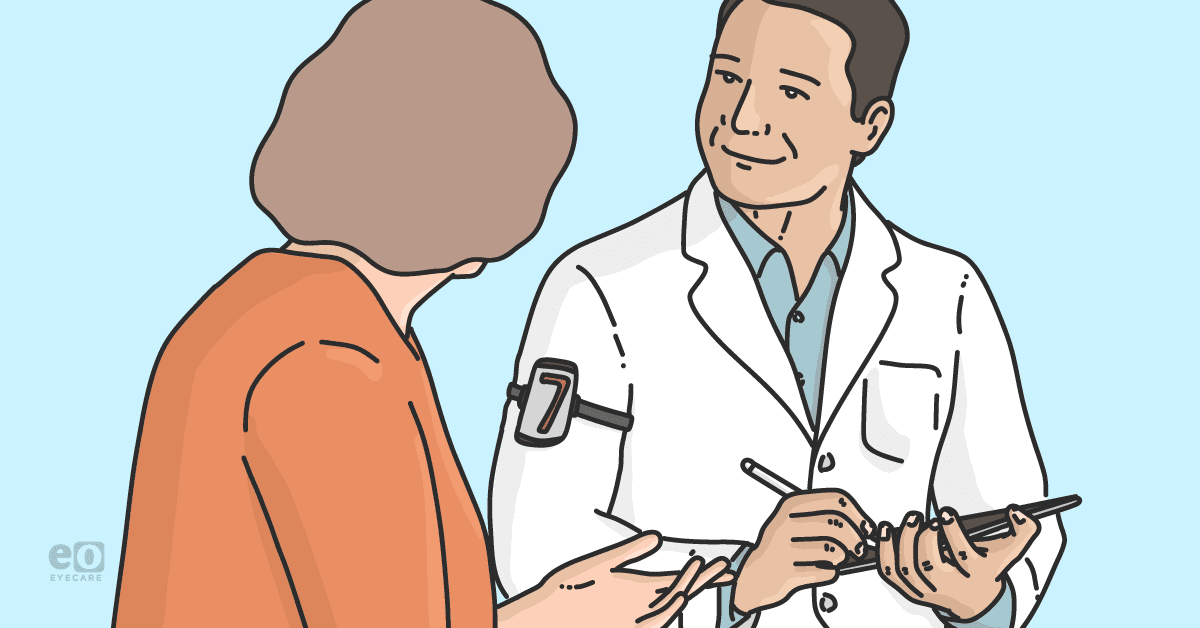 Image of an optometry student performing the Patient Encounters and Performance Skills (PEPS) examination during National Board of Examiners in Optometry (NBEO) testing.
