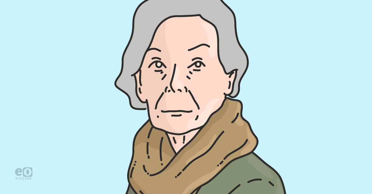 Image of an elderly patient representing how cataracts may be a risk factor for dementia due to the sensory deprivation hypothesis.