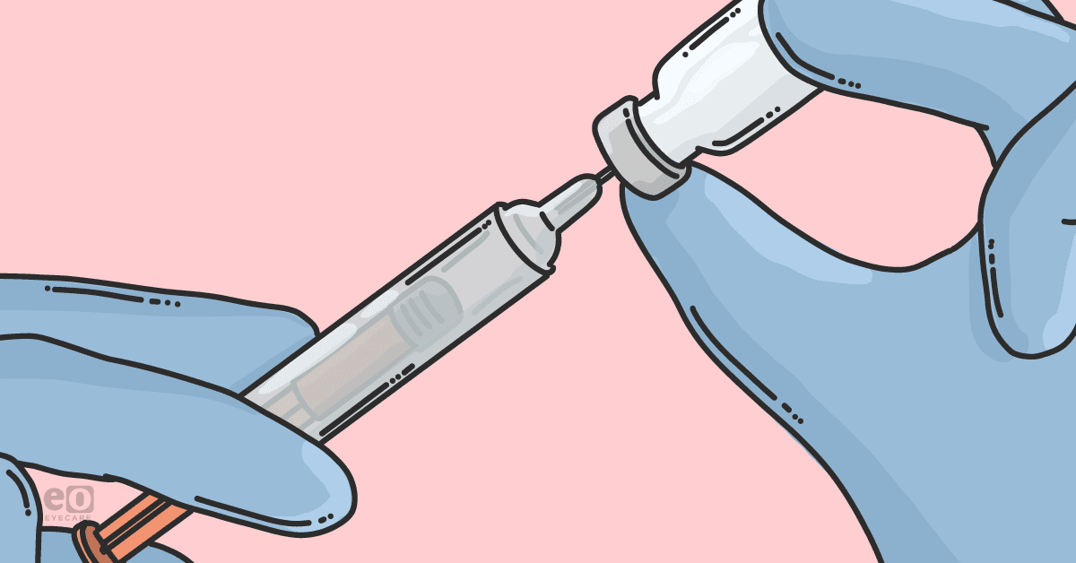Image of a syringe pulling up medication from a vial to represent a treatment for ocular cicatricial pemphigoid (OCP).
