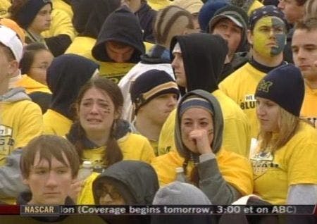 Michigan fans crying