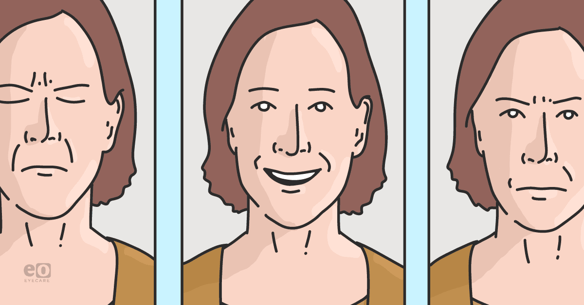 Image of a patient doing three blink exercises to help with dry eye disease symptoms.